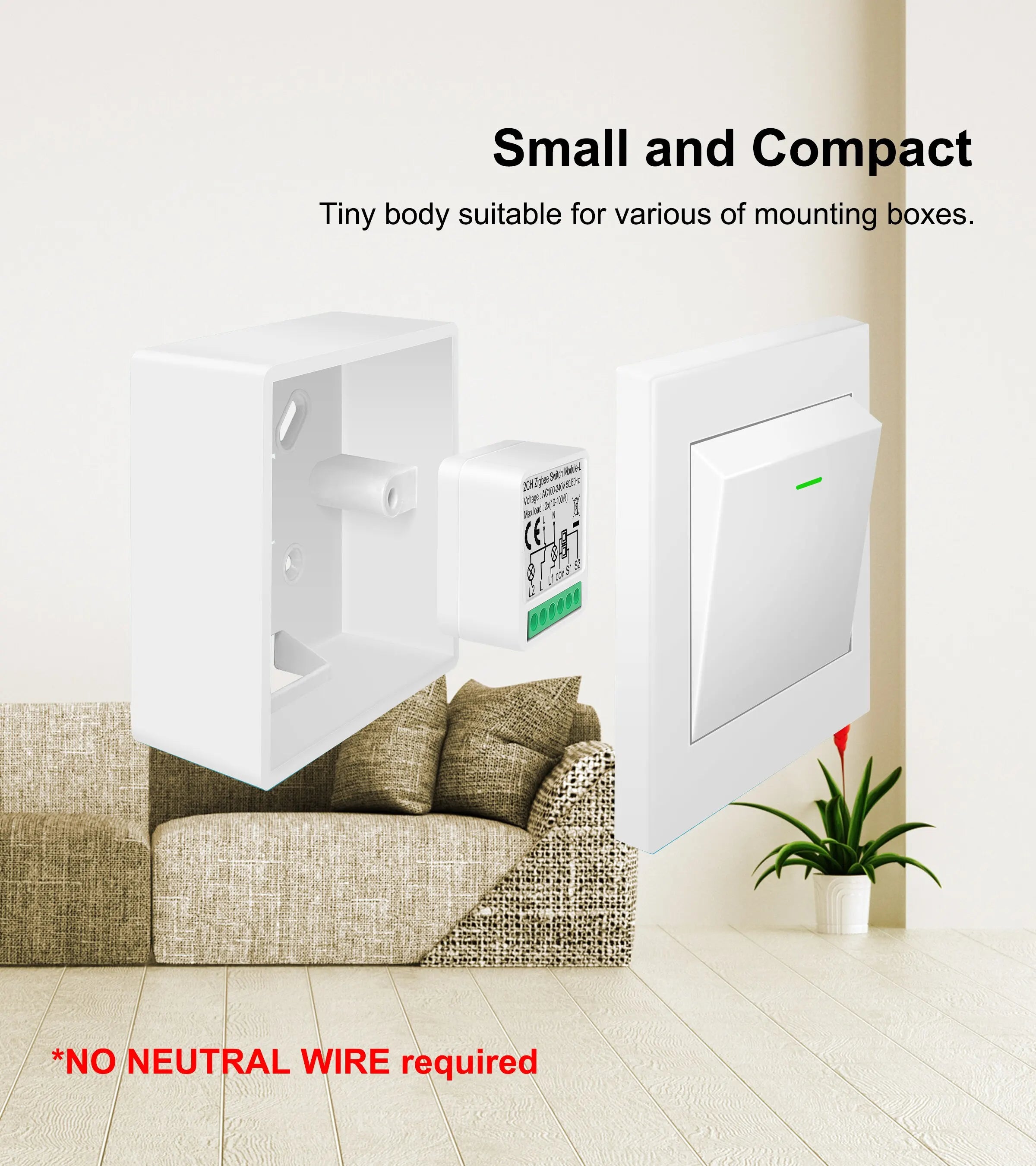 GIRIER Tuya ZigBee Smart Switch Module No Neutral Required - Smarsty