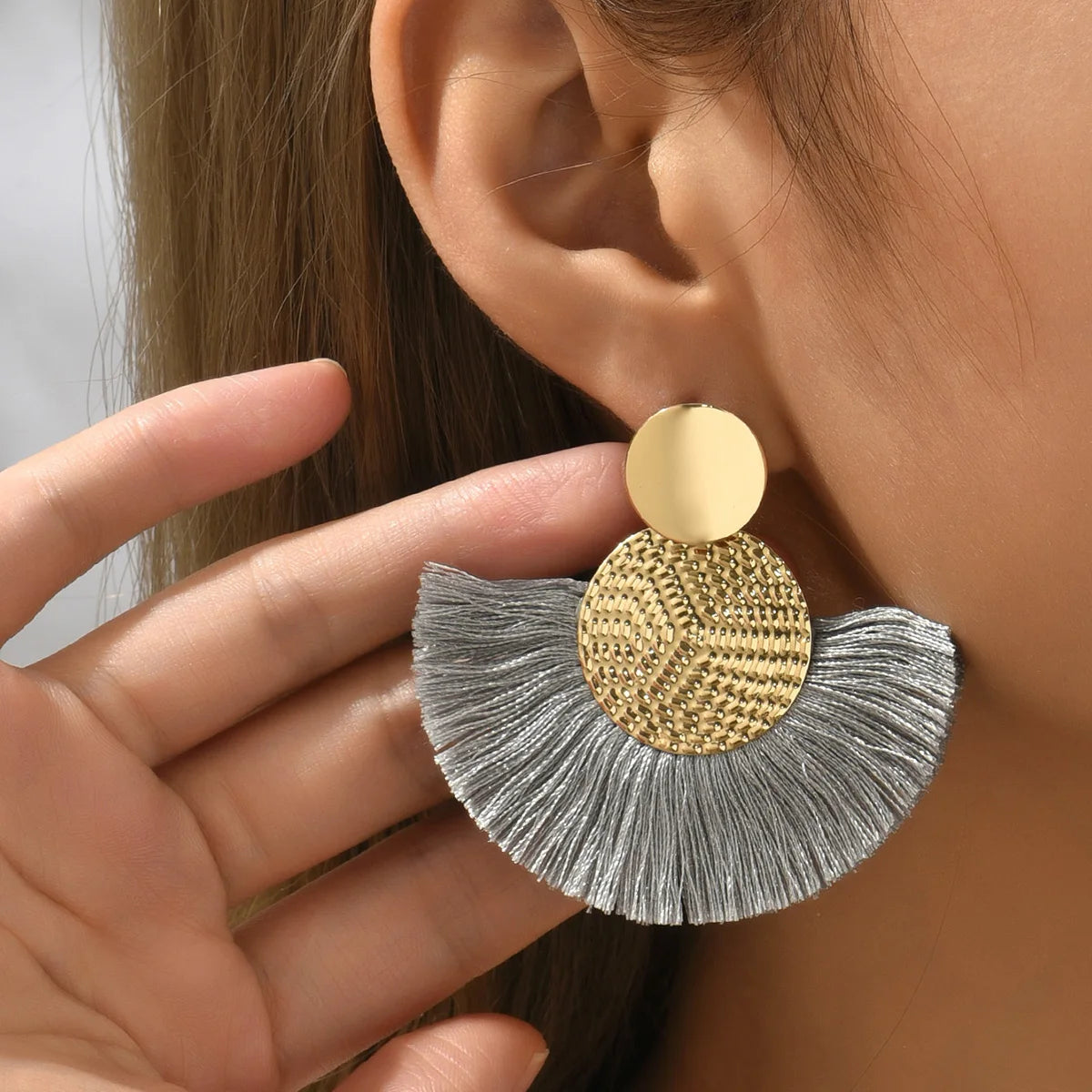 Bohemian Big Tassel Drop Earrings for Stylish Wedding Look - Smarsty