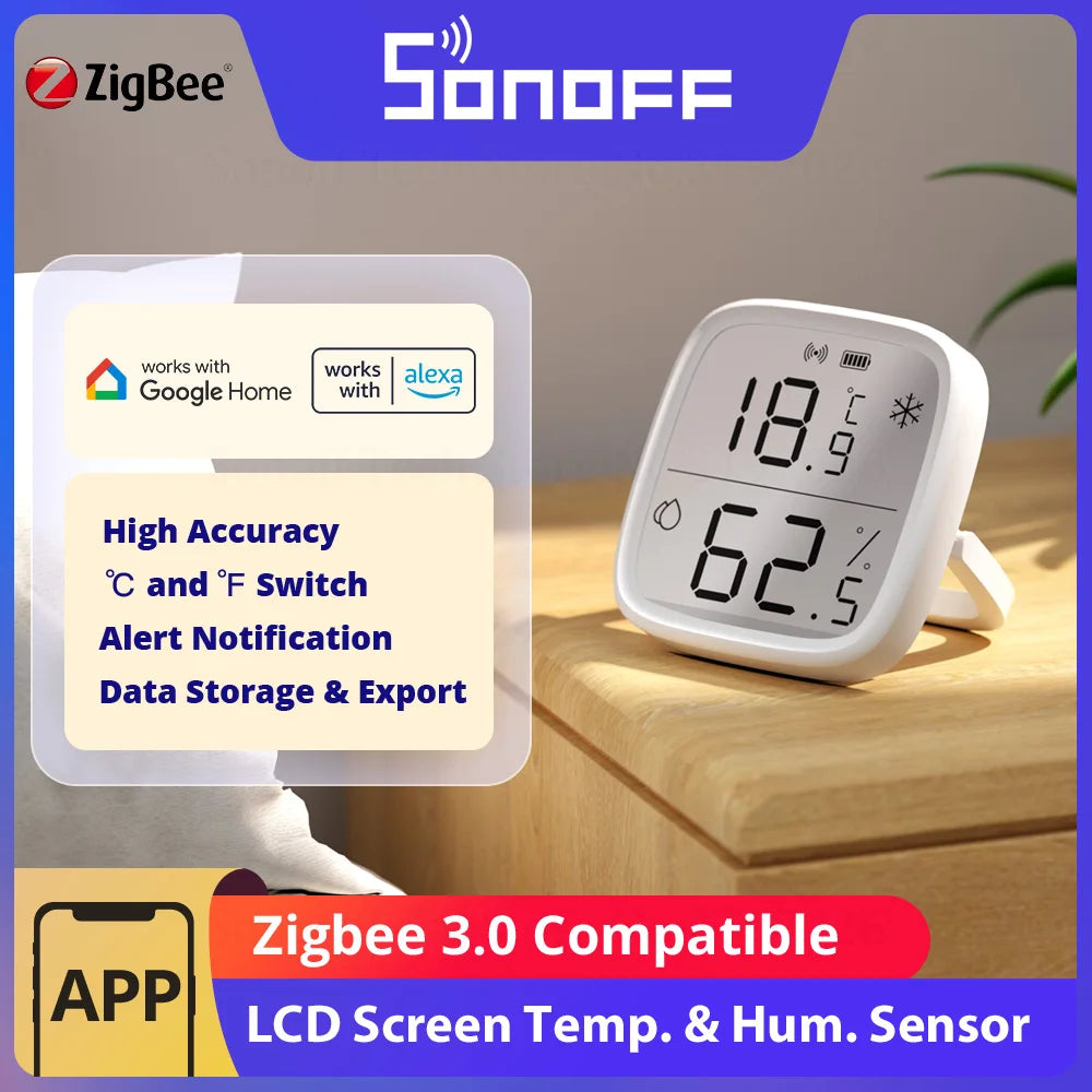 Smart Temperature Humidity Sensor Compatible with Zigbee Technology - Smarsty