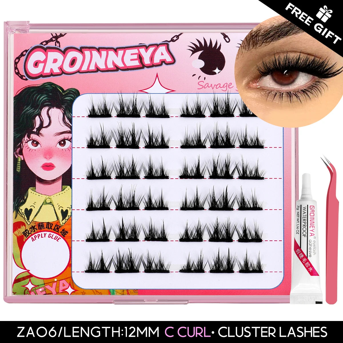 GROINNEYA DIY Eyelash Extension Kit with 280 Clusters - Smarsty