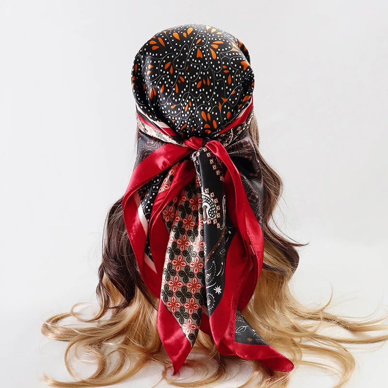 Luxury Satin Silk Scarf for Women Sun Protection - Smarsty