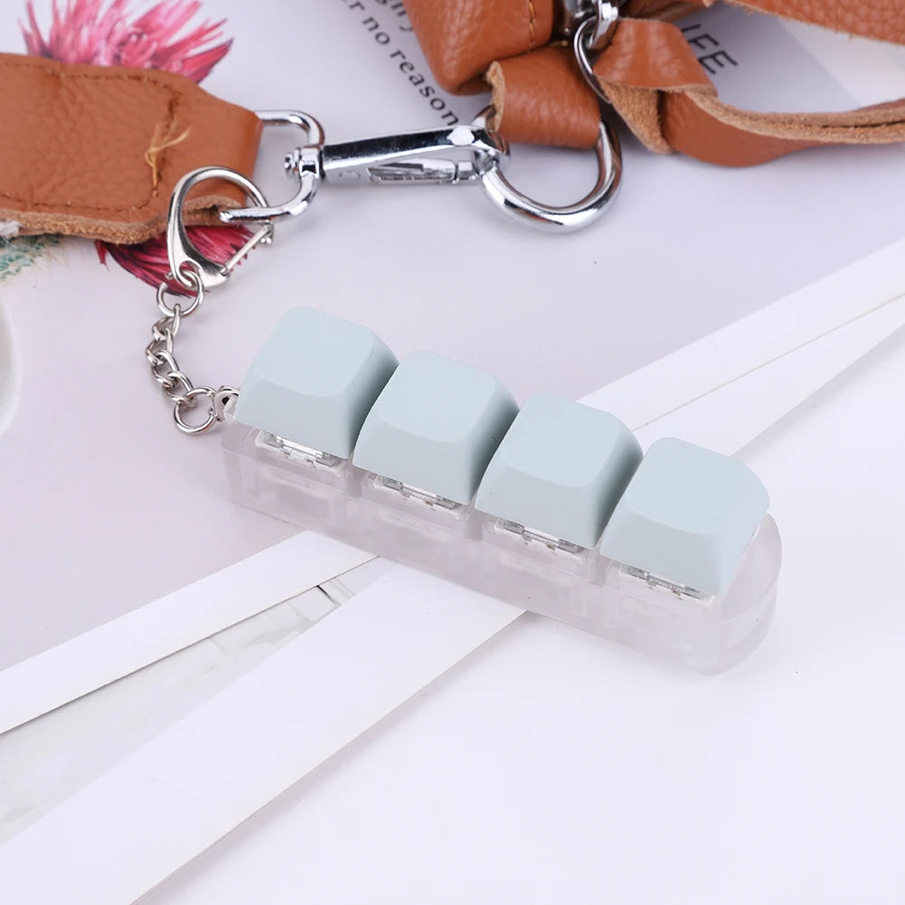 4 Keys Keyboard Keycaps Fidget Toy DIY Finger Keycaps Party Stress Relief Keyboard Caps Finger Button Fidget Decompression Toys - Smarsty
