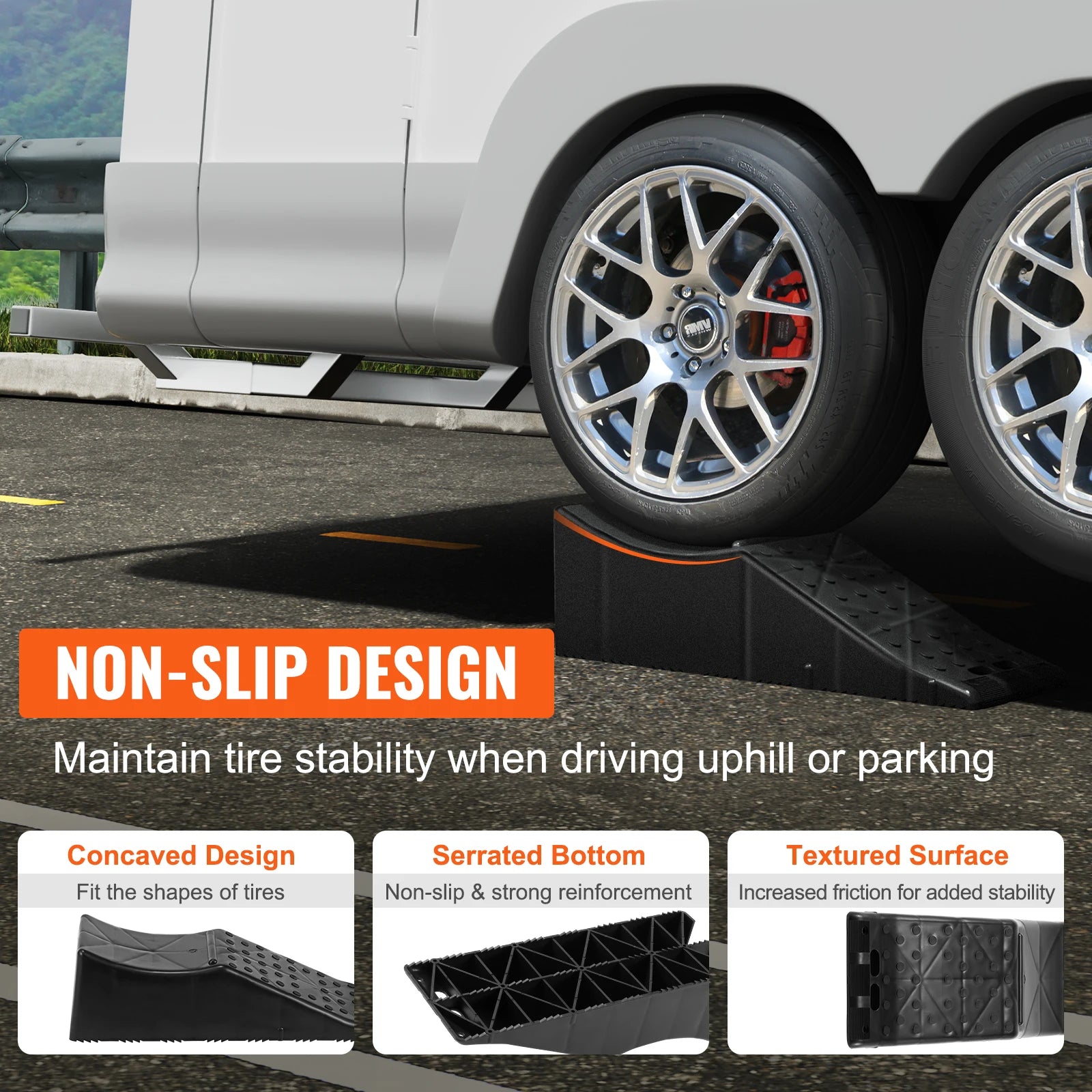 SucceBuy Car Ramp Low Profile Car Service Ramp 20000 lbs/10 Ton Loading Capacity 5.5" Lift Height Car Ramp Heavy Duty Tire Ramp