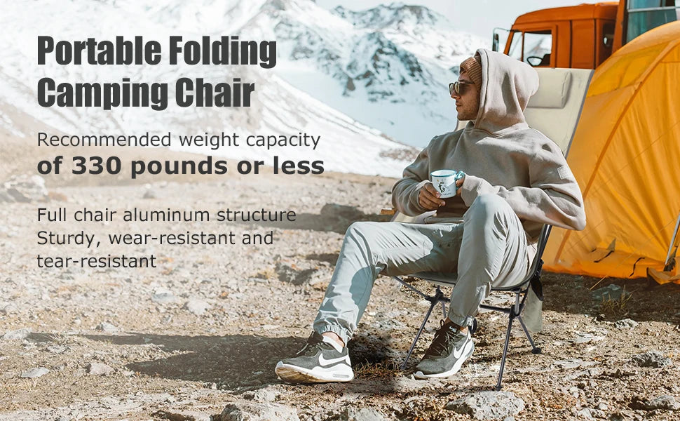 Westtune Portable Folding Camping Chair with Headrest Lightweight Tourist Chairs Aluminum Alloy Fishing Chair Outdoor Furniture by Smarsty