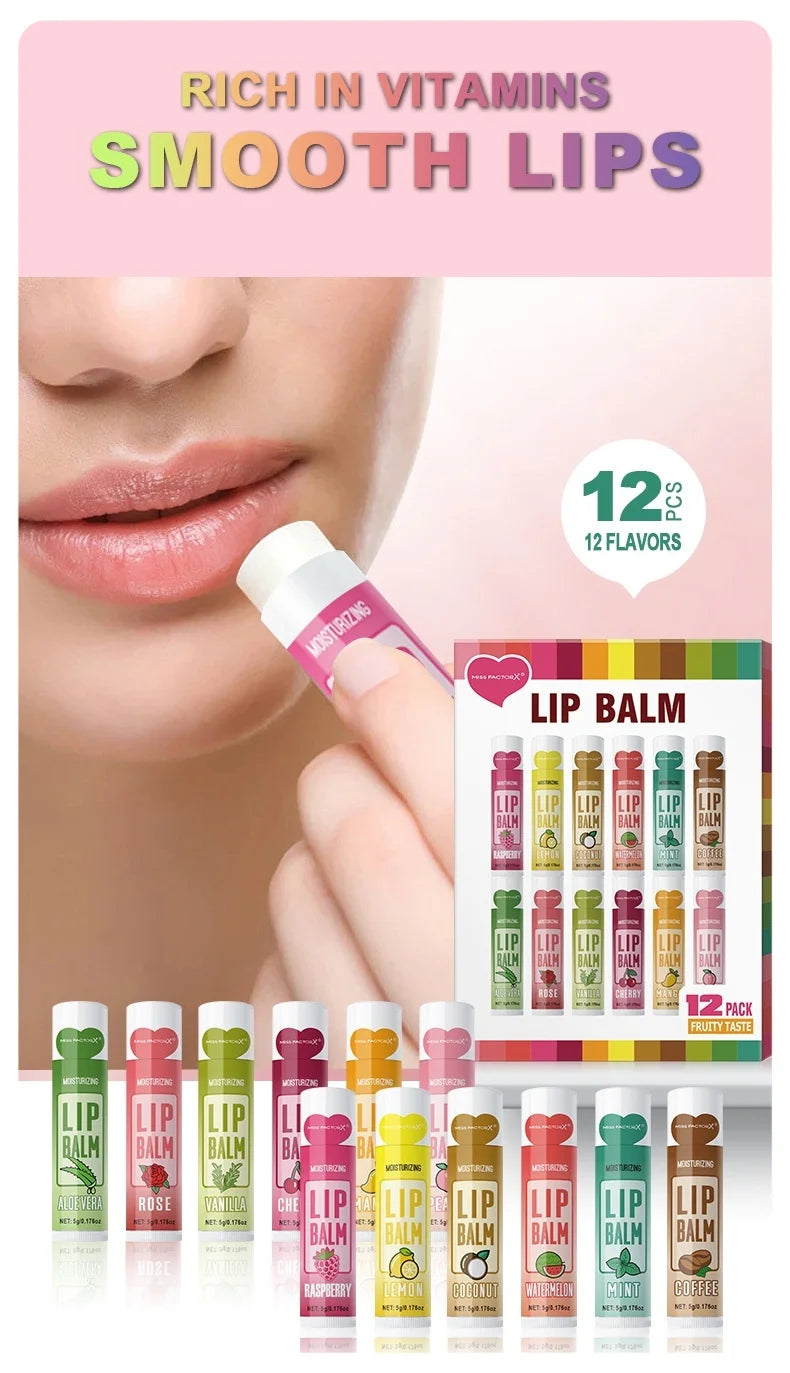 12 Piece Deep Moisturizing Lip Balm Set - Smarsty