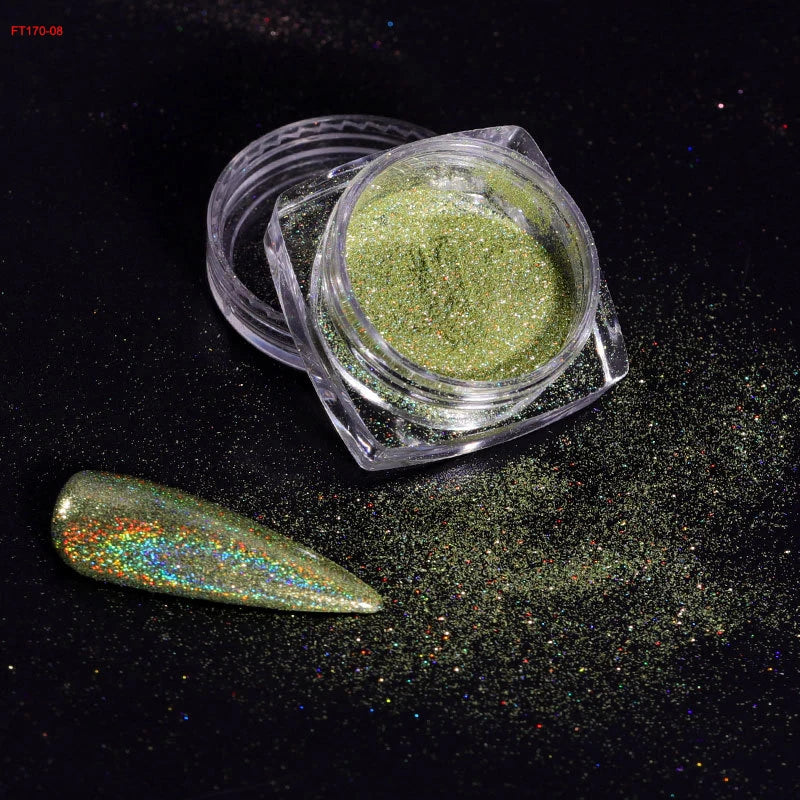 Holographic Glitter Nail Powder Set for Stunning Manicures - Smarsty