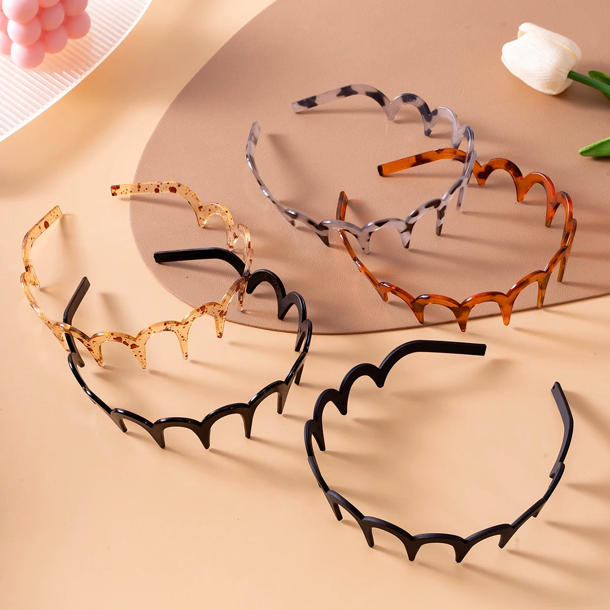 Korean Nonslip U Shape Headband With Fluffy Top Fixed Teeth - Smarsty