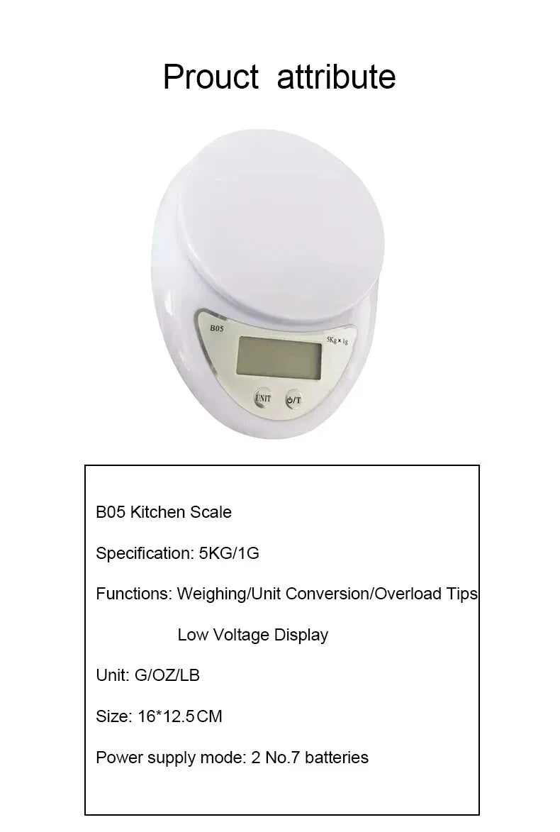 Portable Digital Kitchen Scale with LED Display - Smarsty