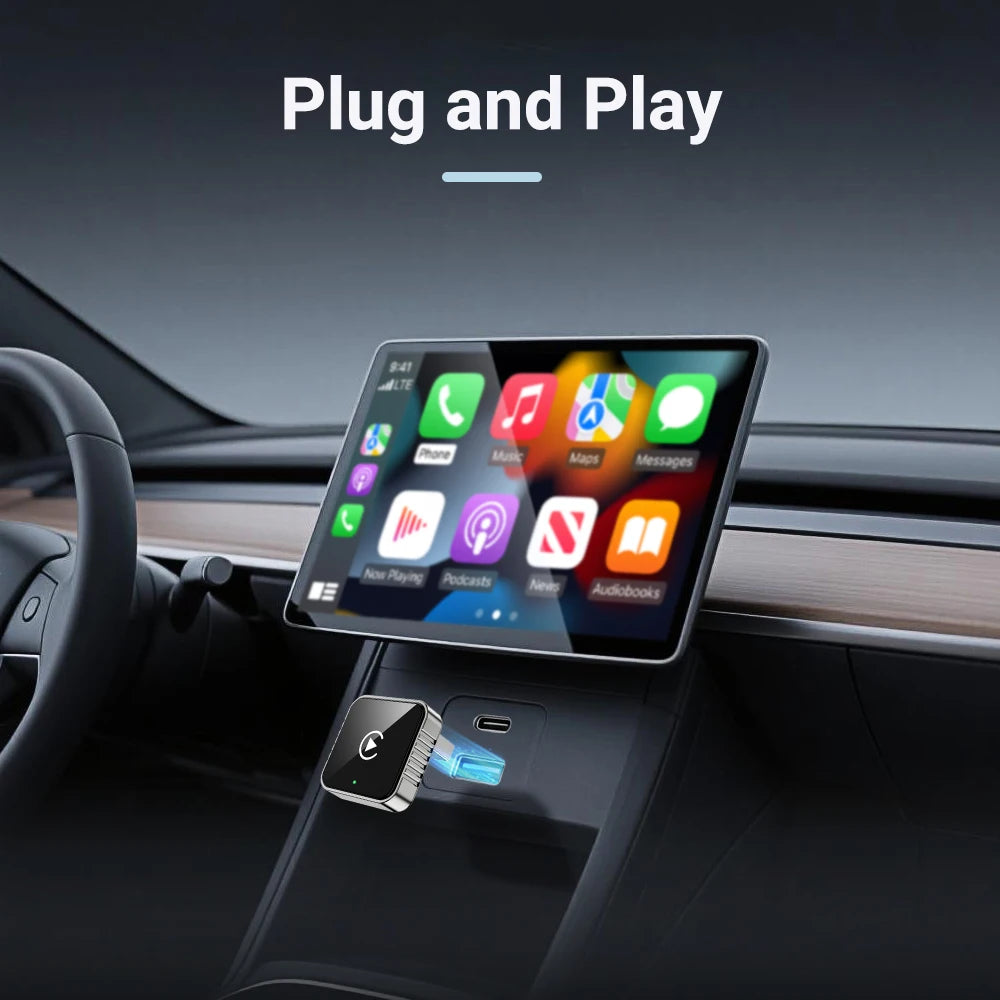 New Super Mini Carplay AI Box Wired to Wireless CarPlay/Android Auto 2in1 Box 5GHz WiFi5 for 99% Original Wired CarPlay/Auto Car - Smarsty