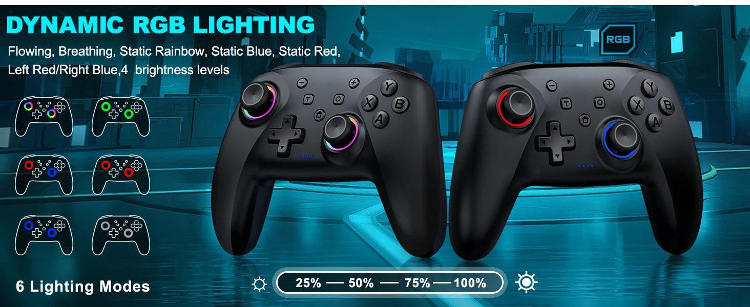 Dinofire Wireless Bluetooth RGB Controller for Nintendo Switch - Smarsty