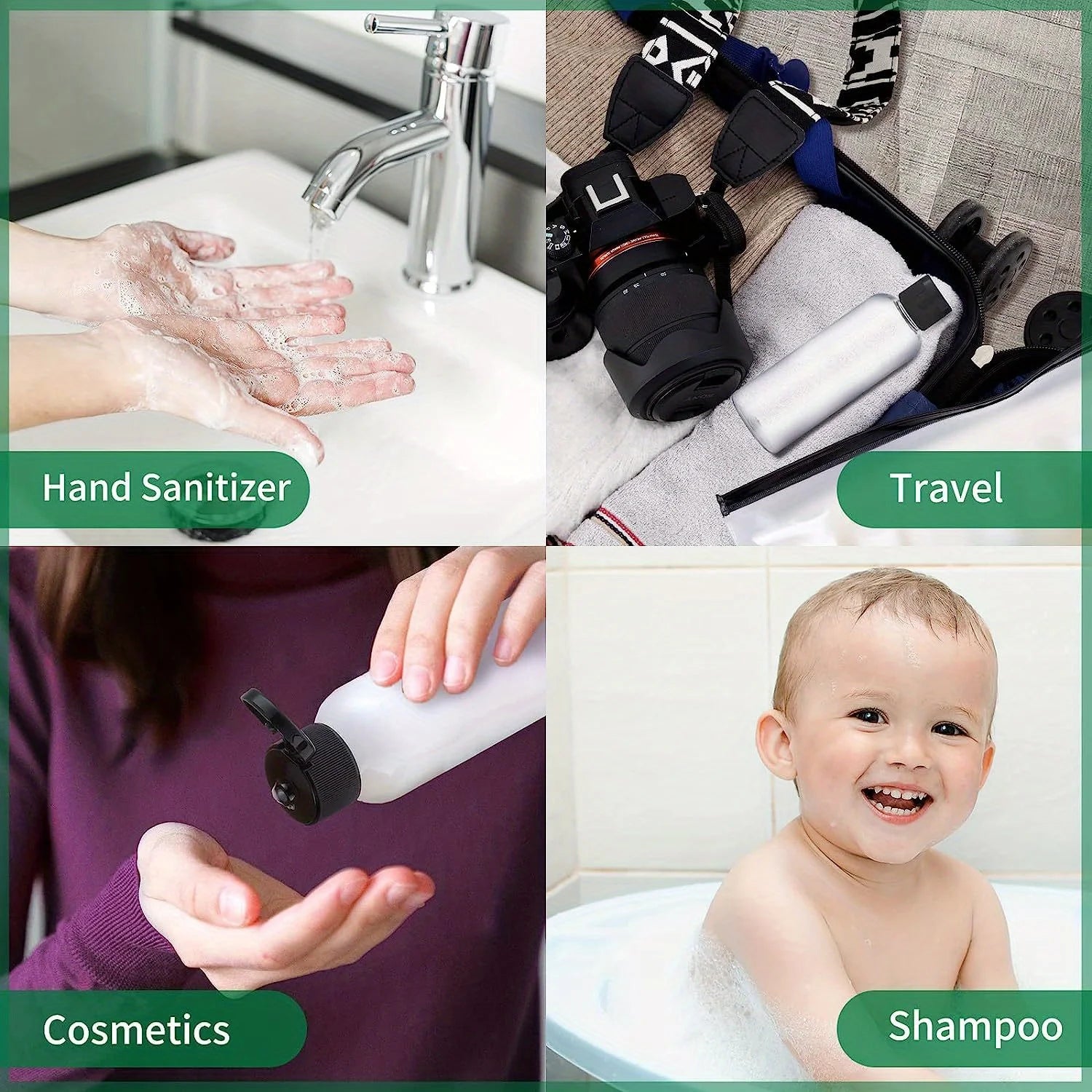 5PCS Refillable Travel Bottles Set for Shampoo and Conditioner - Smarsty