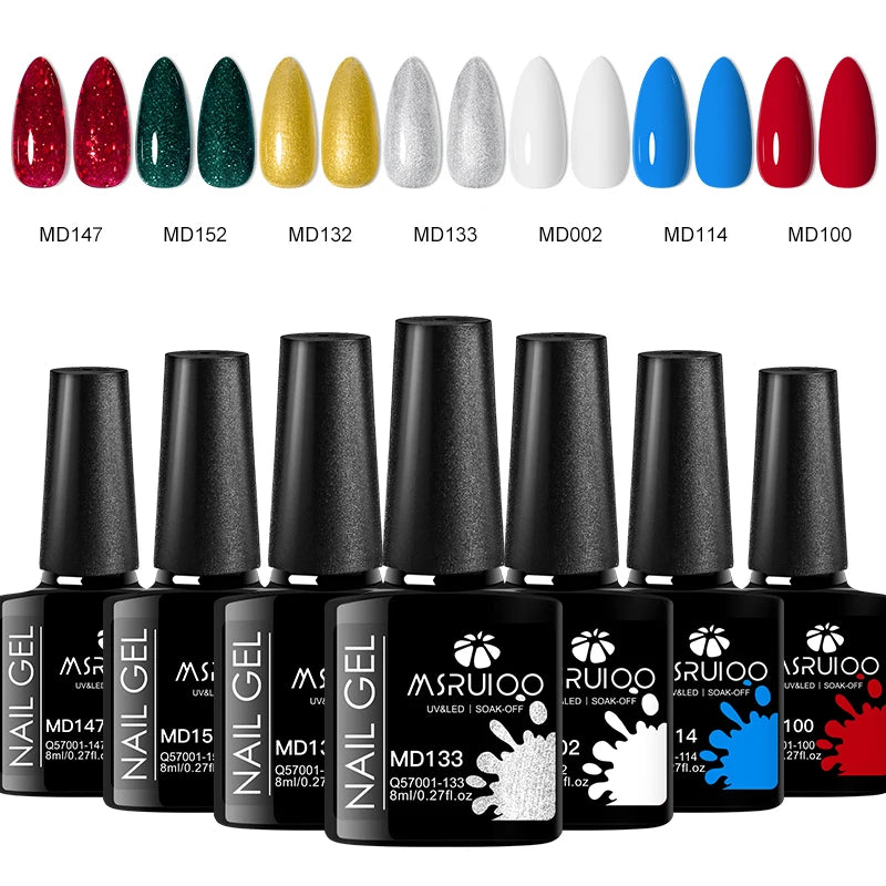 7 Piece Long Lasting Nail Gel Polish Set - Smarsty