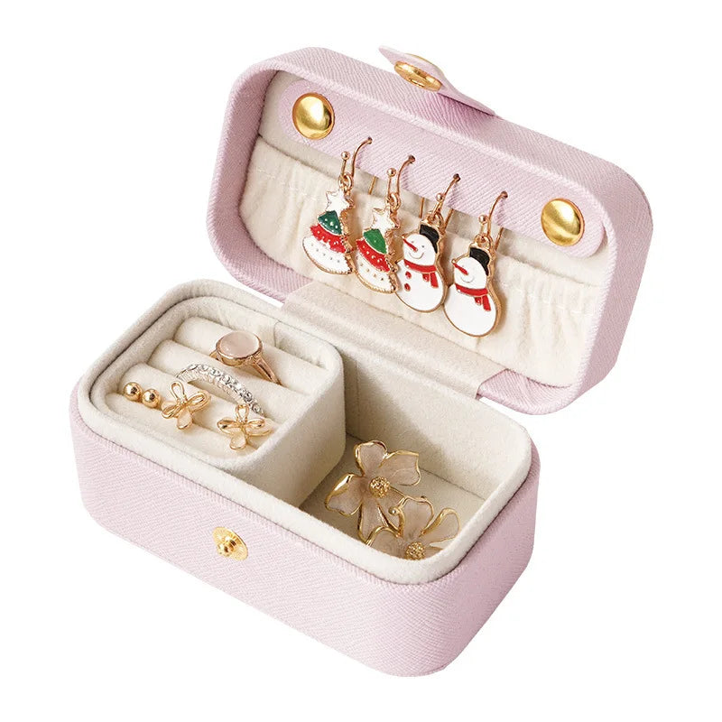 Portable Minimalist Pu Leather Jewelry Box for Travel - Smarsty