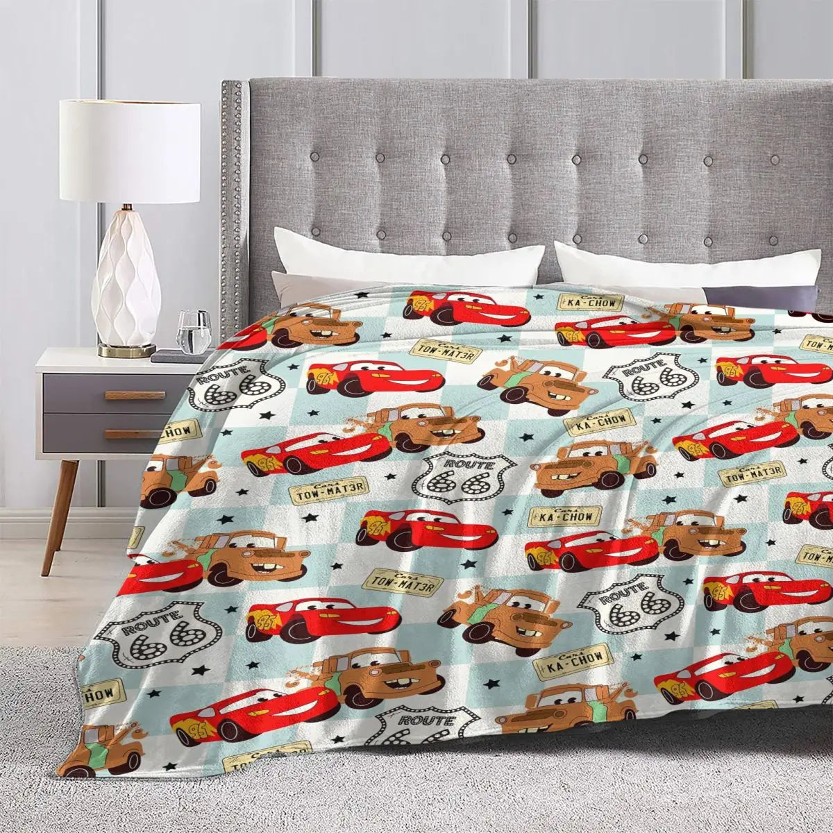 Cars Lightning McQueen Flannel Blanket Soft Warm Cover - Smarsty