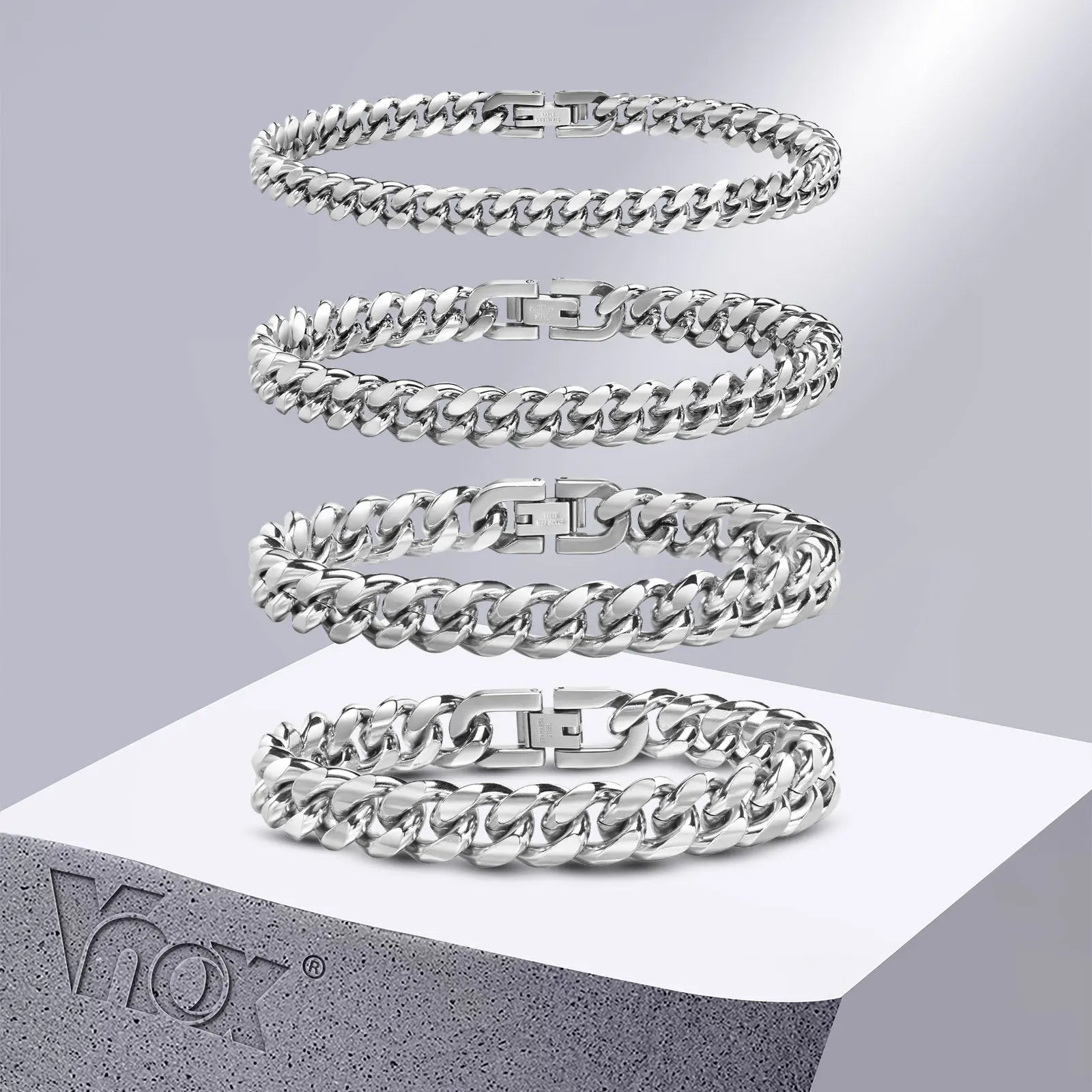Vnox Stainless Steel Cuban Chain Bracelet for Men Women - Smarsty
