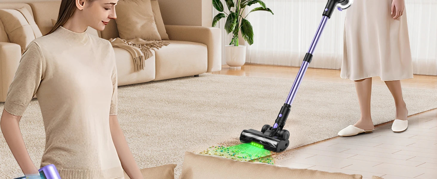 500W/55KPA Self-Standing Cordless Vacuum Cleaner,60 Mins Handheld Vacuum Cleaners,Smart LED Screen Vacuum for Carpet/Pet Hair - Smarsty