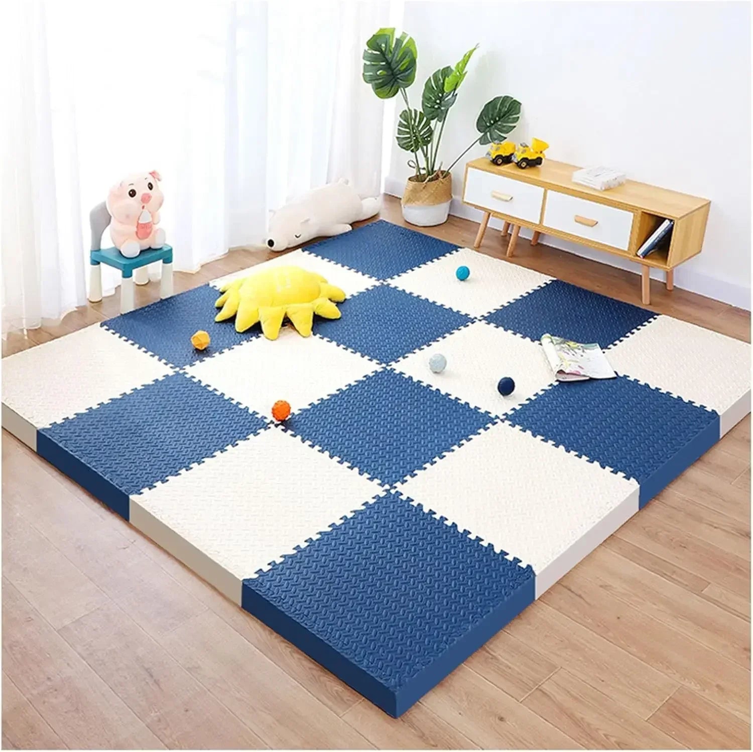 8Pcs/2.5cm Thick Nonslip Baby Crawling Play Mat Soundproof Puzzle Gym Mat for Children's Room and Eco-Friendly Puzzle Mat by Smarsty