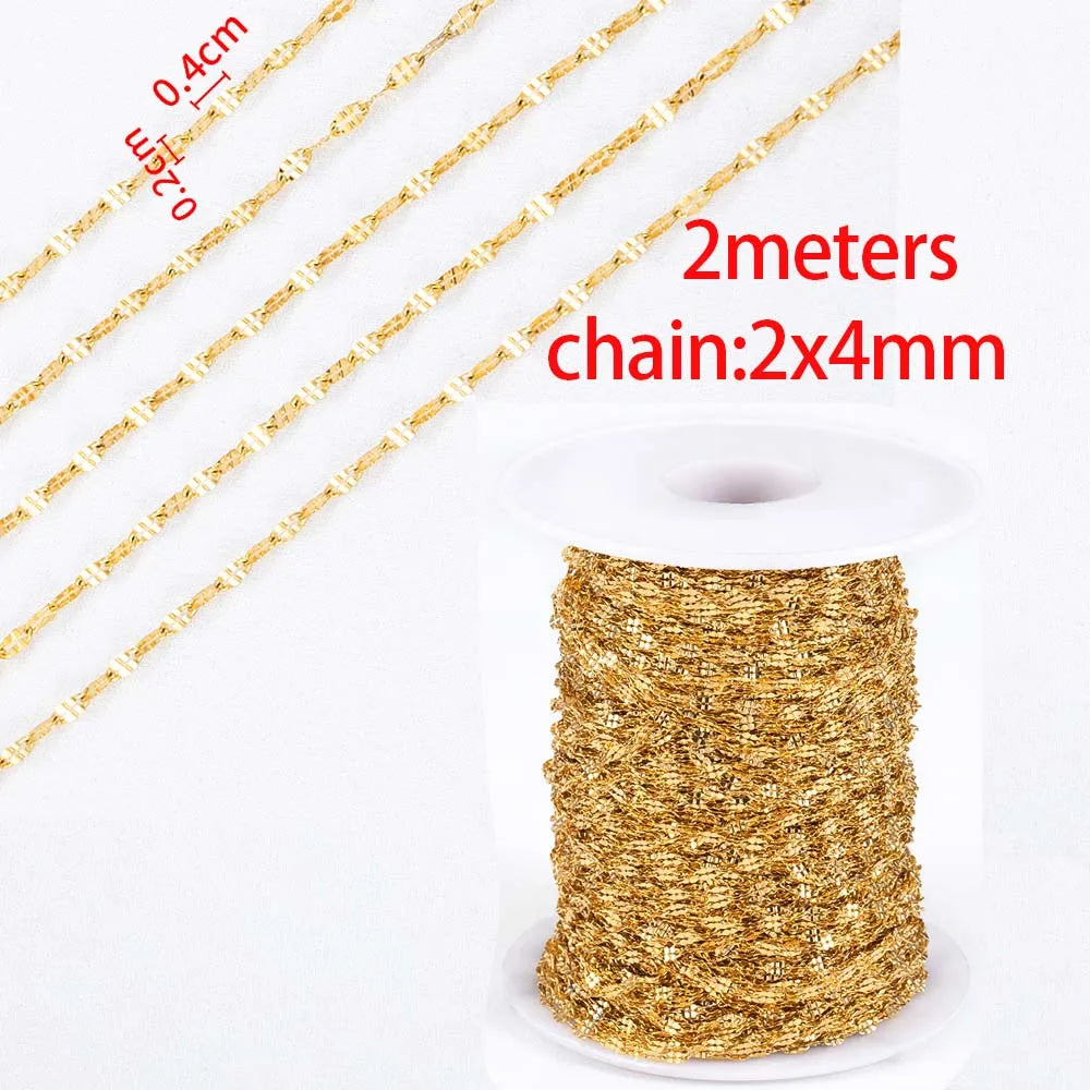 No Fade 2 Meter Stainless Steel Chain For Jewelry Making - Smarsty