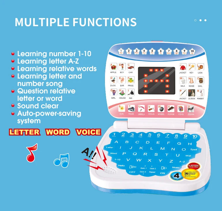 Learning Machine Laptop Computer Child Electronic Preschool Language Education Toys Gift Toddler Kid Developing Cognitive Skills - Smarsty