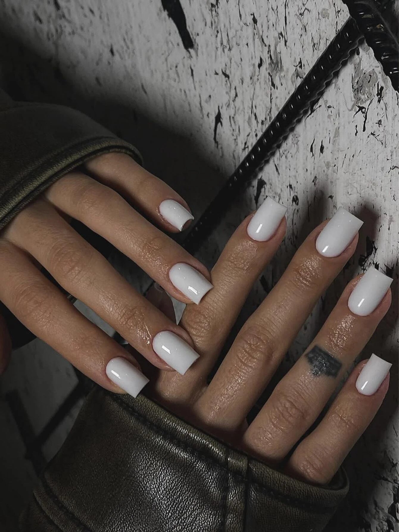 24PCS Short Square Red Full Cover Fake Nails - Smarsty