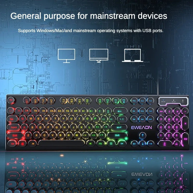 Gamer Wired Keyboard Mechanical Feel E-Sports 104 Keys Usb Wired Gaming Mouse Wired Keyboard Pc Accessories for Laptop Gamers