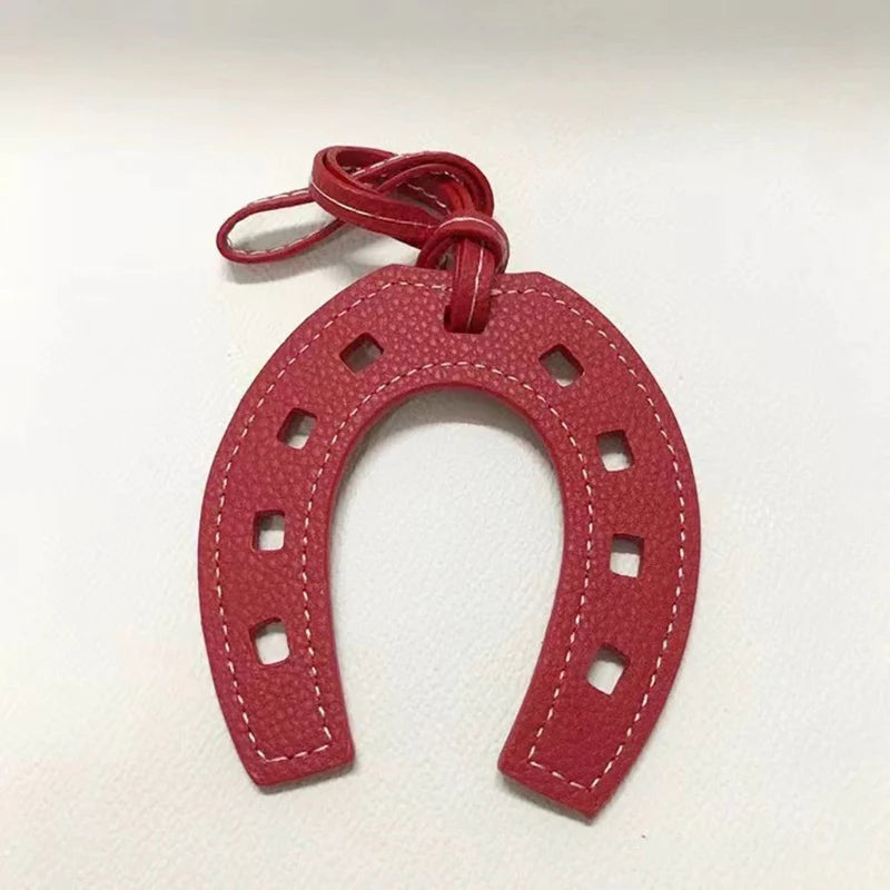 10 Colors Women and Girls PU Leather Horse Hoof Horseshoe Keychain Handbag Holder Charm Bag Purse Accessories for Handbags - Smarsty