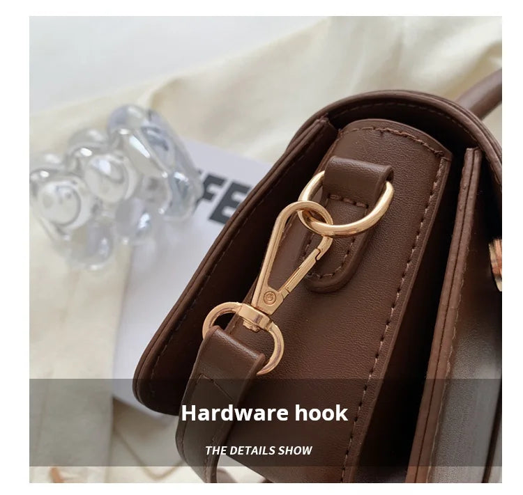 Versatile PU Leather Shoulder Bag For Women Square Satchel - Smarsty