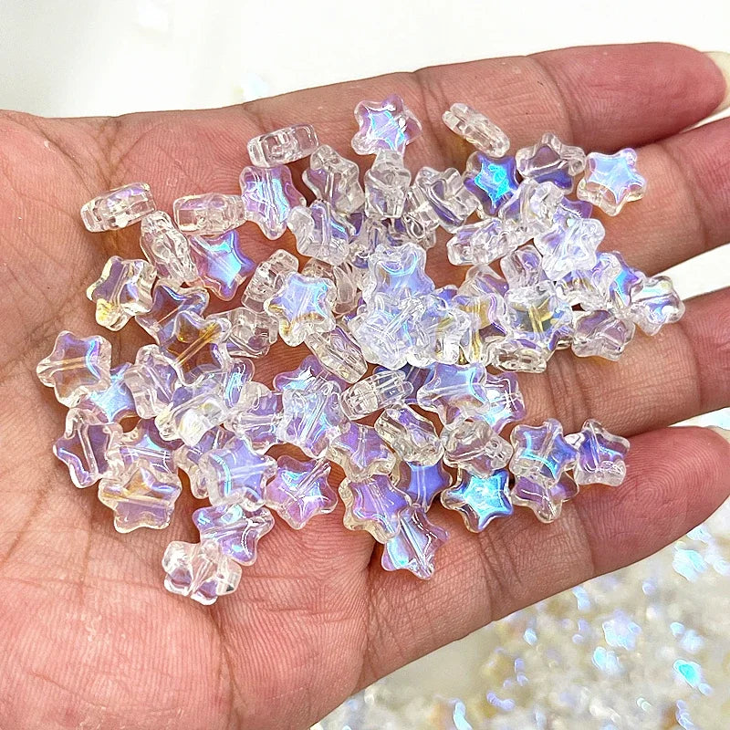 8mm Star Matte Glass Beads for Jewelry Making - Smarsty