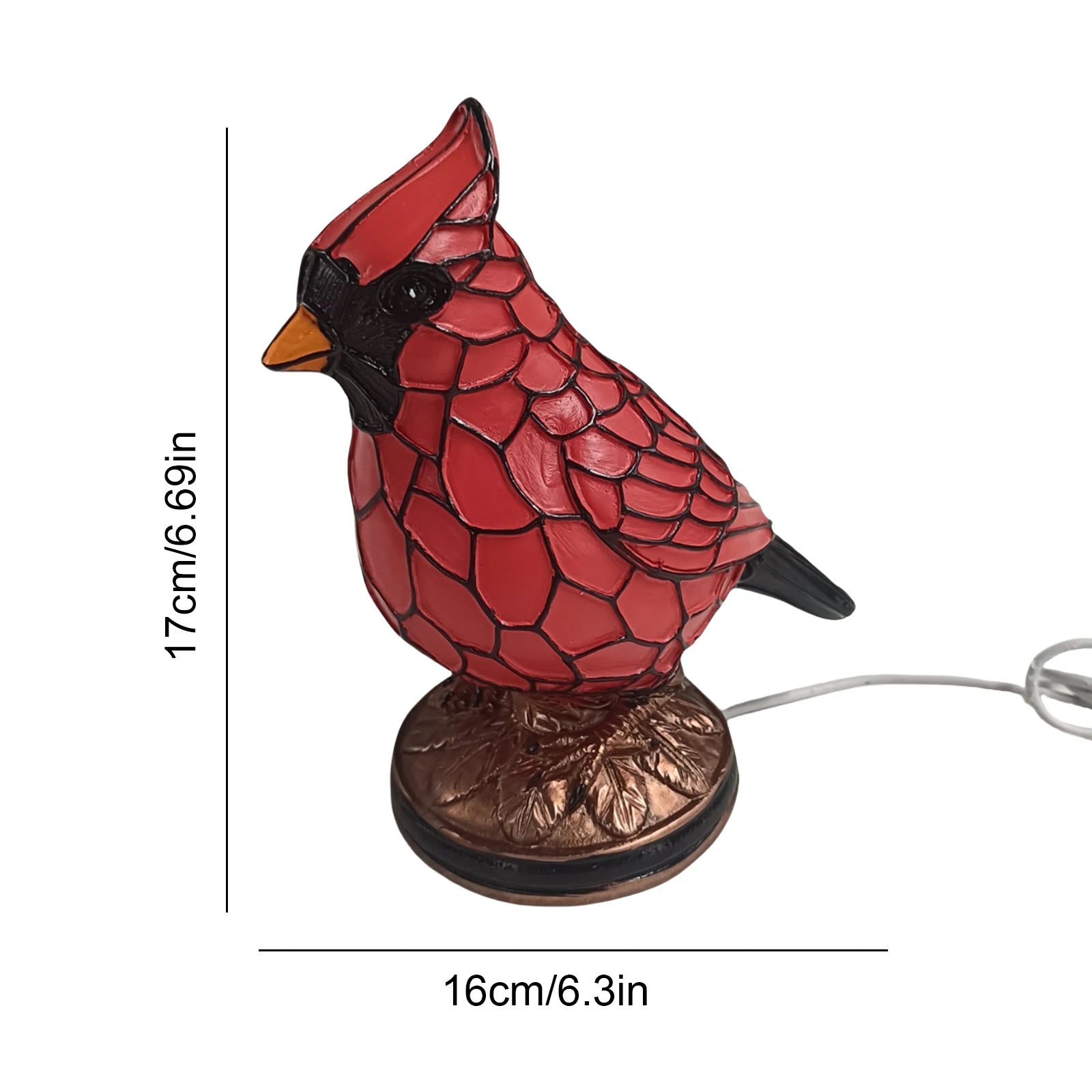 Christmas Bird Desk Lamp Resin Bird Lamps for Home Decor Art Decoration Tabletop Light with Soft Glow for Dormitory Offices Desk
