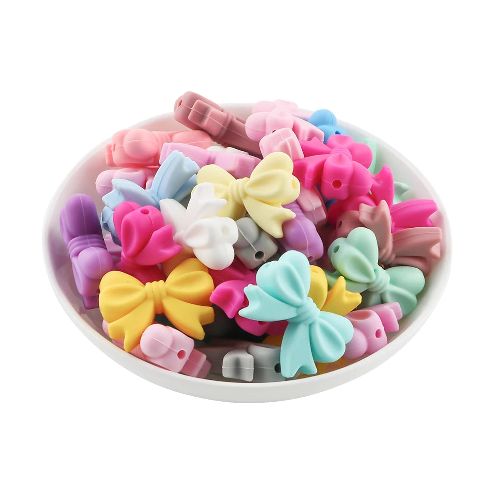 10pcs Silicone Bowknot Beads for DIY Jewelry Making - Smarsty