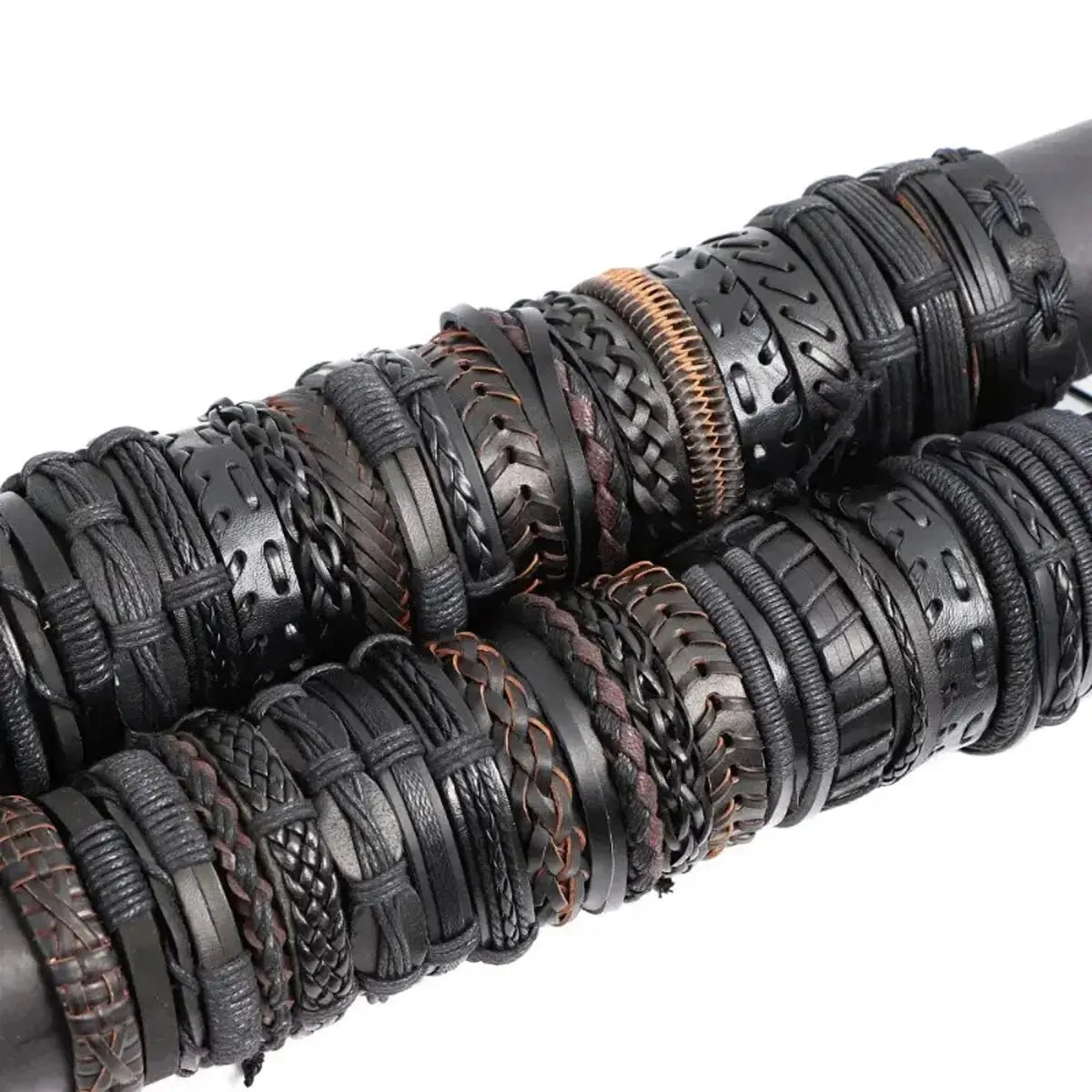 10PCS Unisex Leather Rope Bracelets Vintage Style Gift - Smarsty