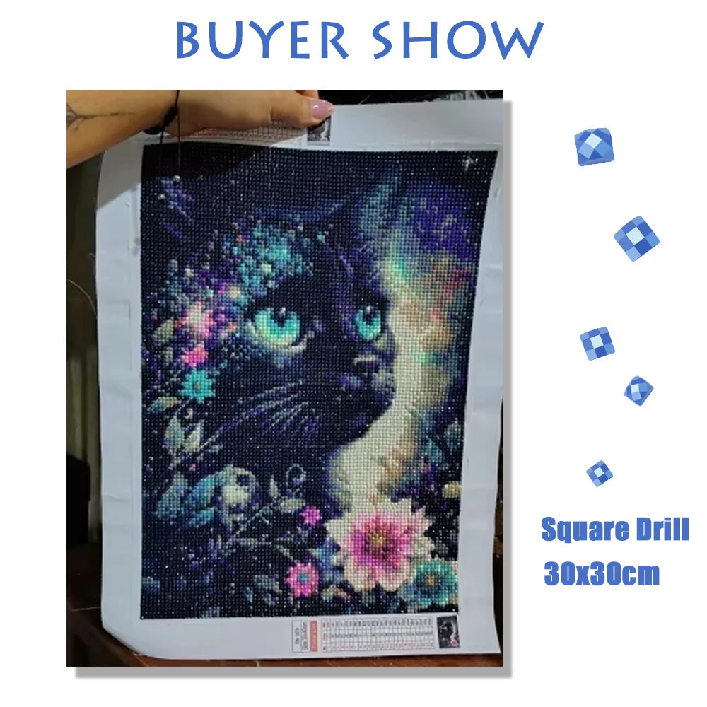 MomoArt DIY Black Cat Diamond Painting Kit - Smarsty