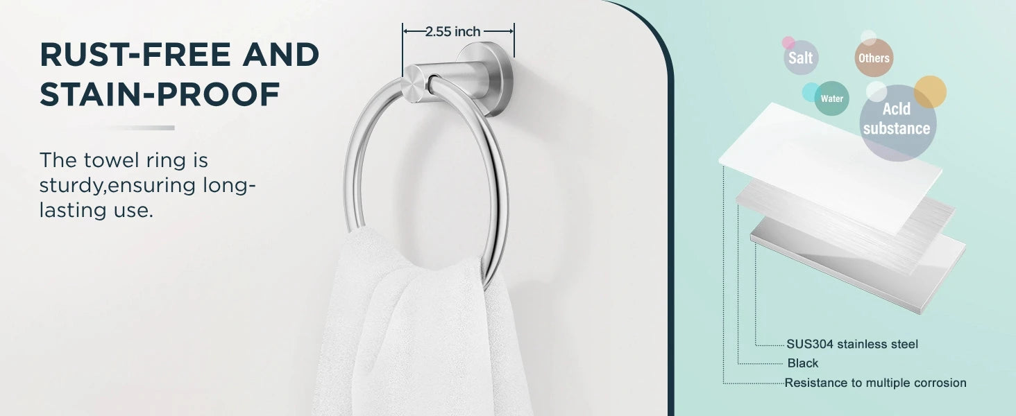 Modern Stainless Steel Towel Ring for Easy Storage - Smarsty
