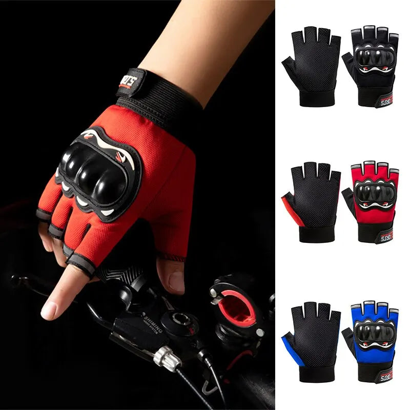 Men Half Finger Motorcycle Gloves Breathable Slip Resistant - Smarsty