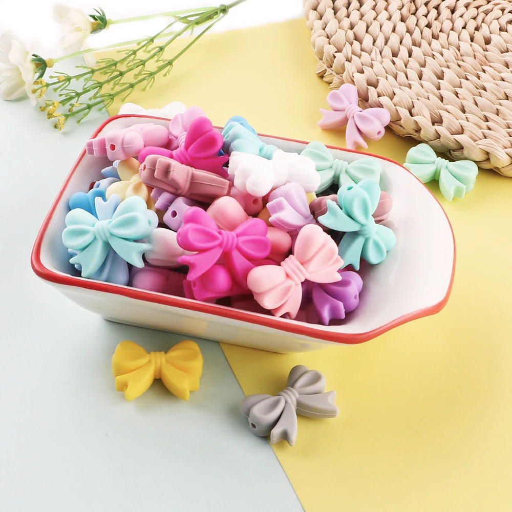 10pcs Silicone Bowknot Beads for DIY Jewelry Making - Smarsty