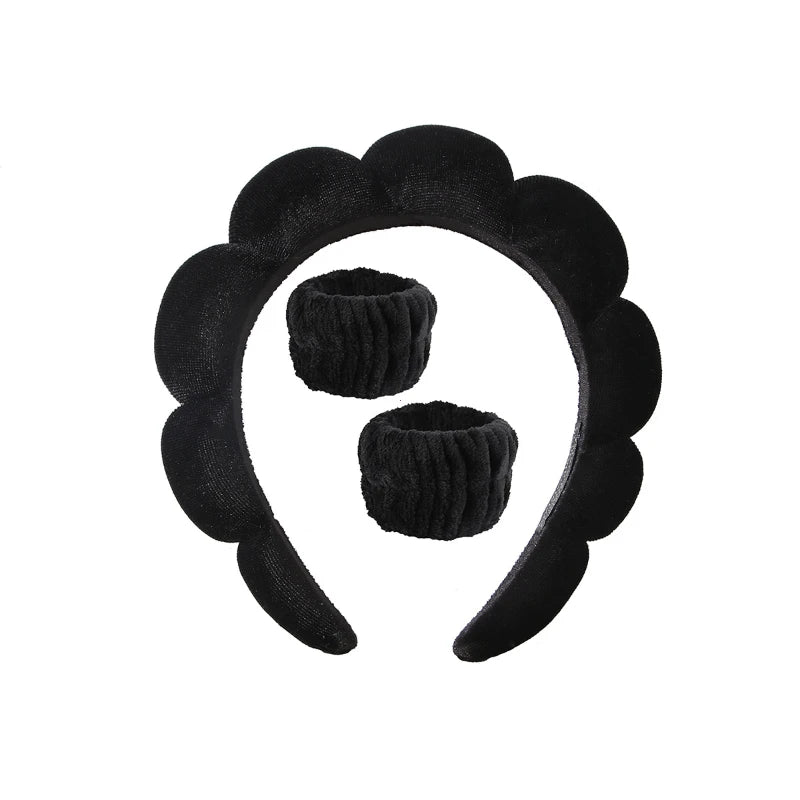 Soft Puffy Sponge Headband For Makeup Retro Terry Cloth - Smarsty