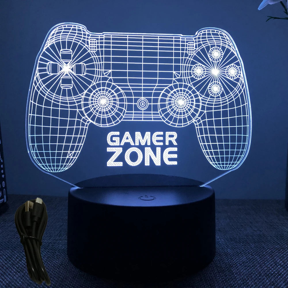 Neon Gamer 3D LED Night Light for Gaming Room - Smarsty