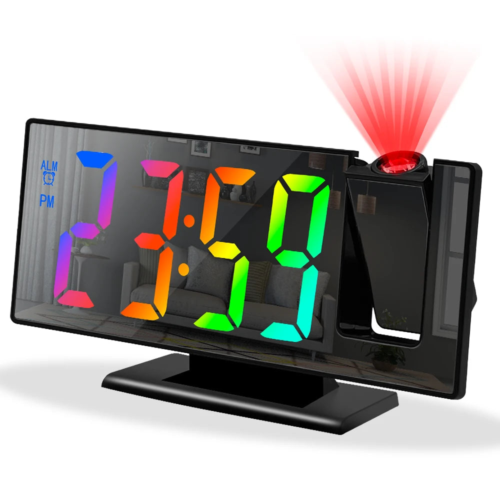 180 Degree Projection Alarm Clock with USB Charging - Smarsty