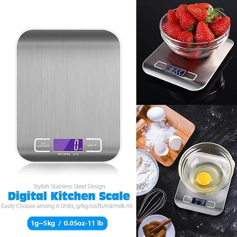Digital Kitchen Scale with LCD Display and USB Charging - Smarsty