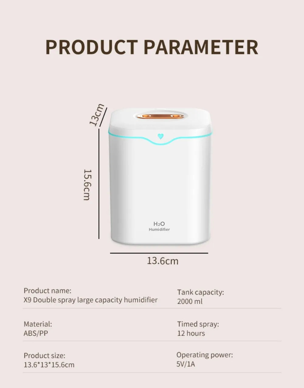 Double Spray USB Air Humidifier With Large Capacity - Smarsty