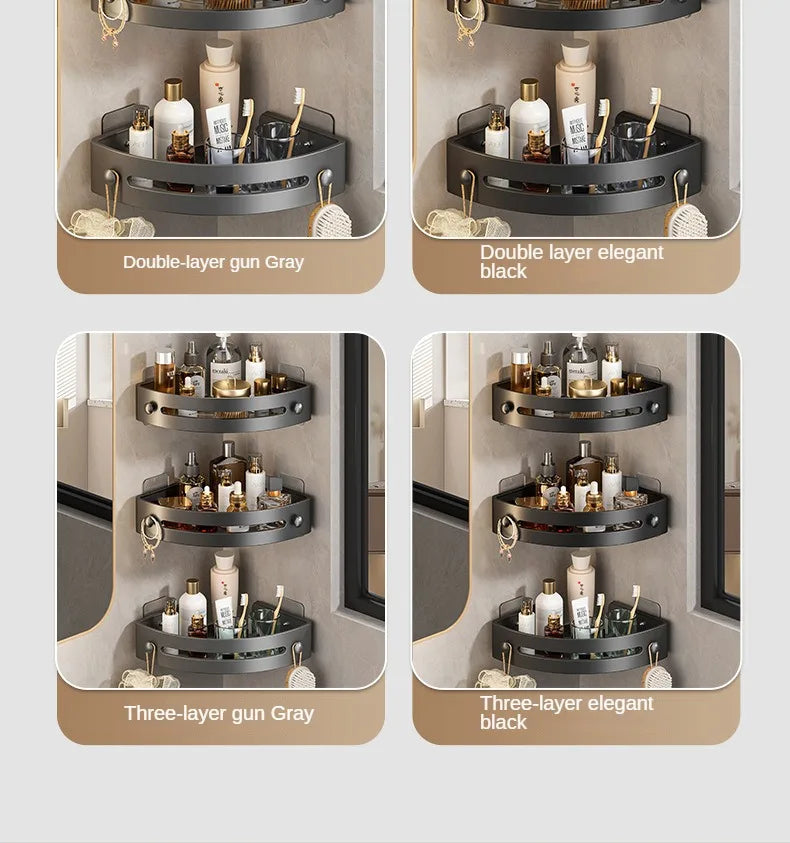 2PCS No Drill Bathroom Shelves for Easy Storage - Smarsty