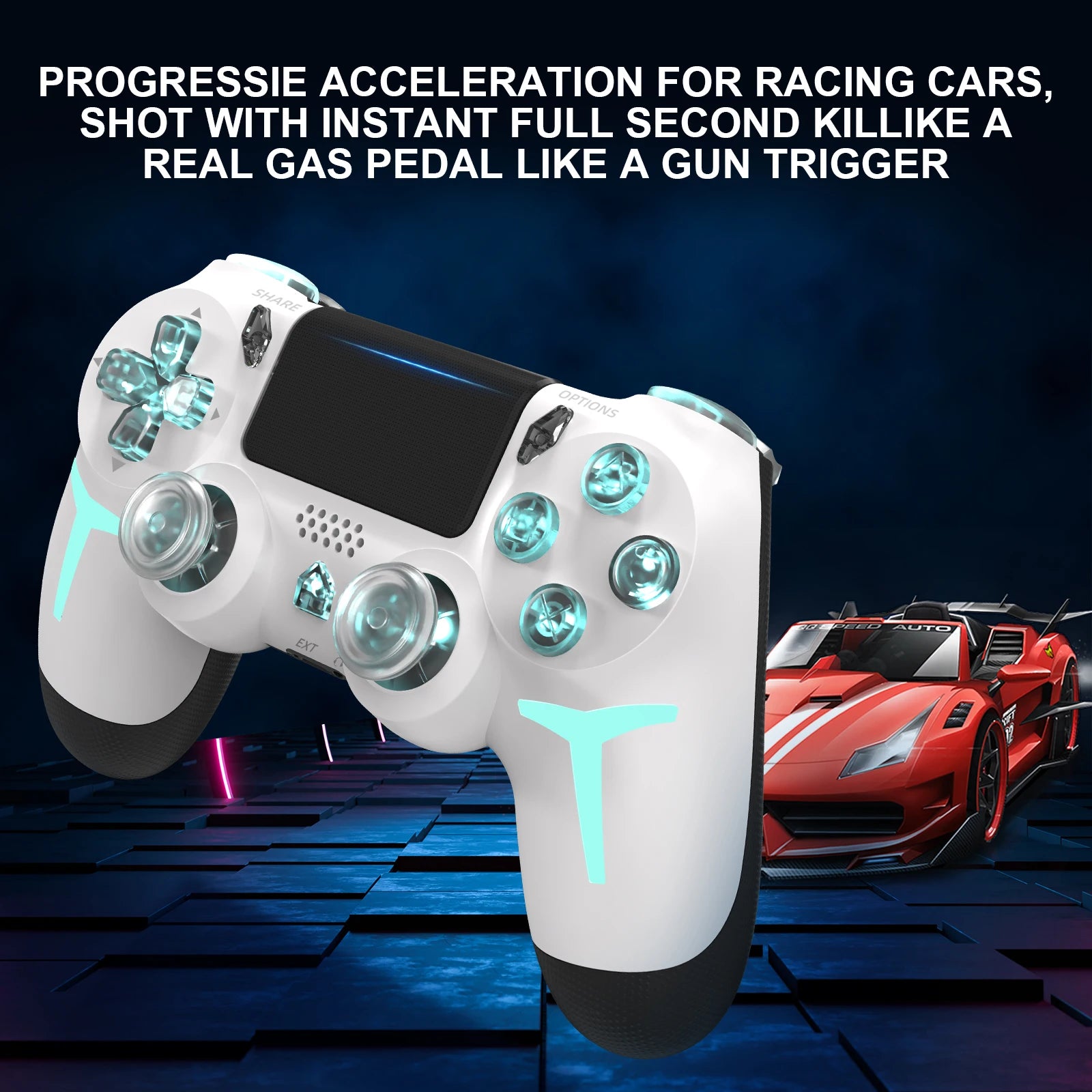 GAMINJA RGB Wireless Game Controller With Dual Vibration - Smarsty