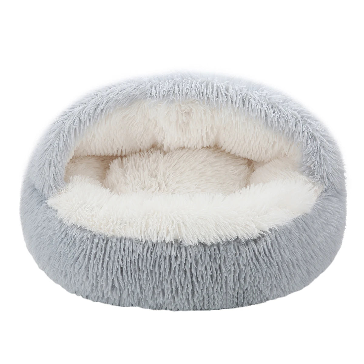 Fluffy Hooded Cat Bed for Cozy Comfort - Smarsty