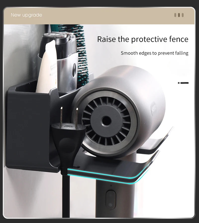 Wall Mounted Hair Dryer Holder Organizer for Bathrooms - Smarsty