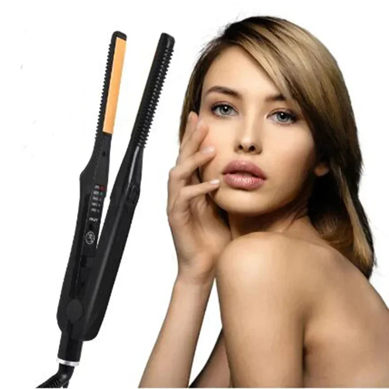 2-in-1 Mini Hair Straightener and Curling Iron for All Hair Types - Smarsty