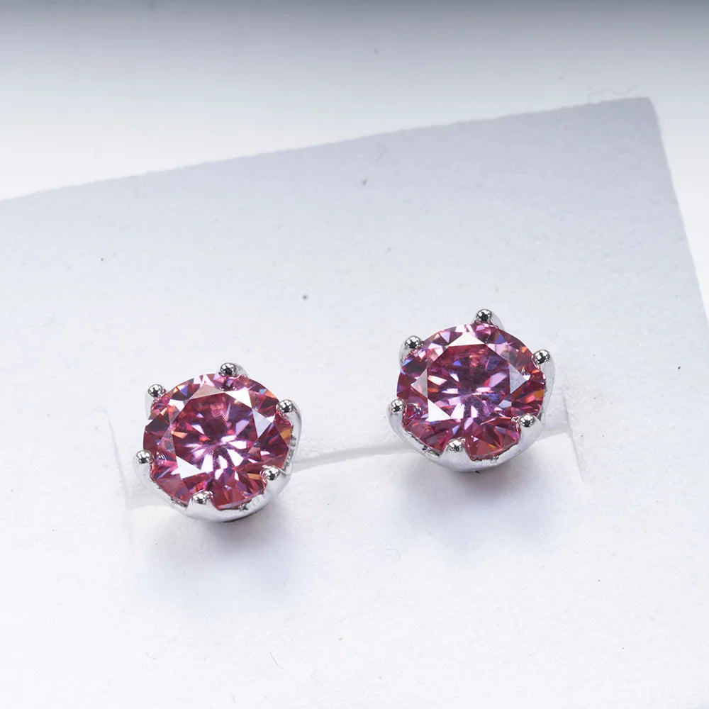 1 CT D Color Moissanite Stud Earrings Sparkling 925 Silver - Smarsty