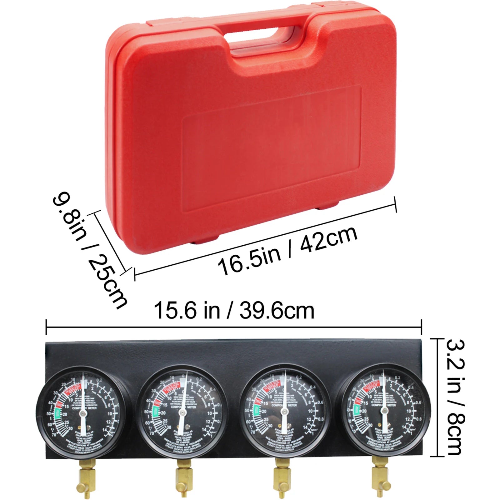 SucceBuy Fuel Vacuum Carburetor Synchronizer Carb Tool sync 4 Gauge Set with Rubber Hose Vacuum Balancer Meter Kit For Motorbike