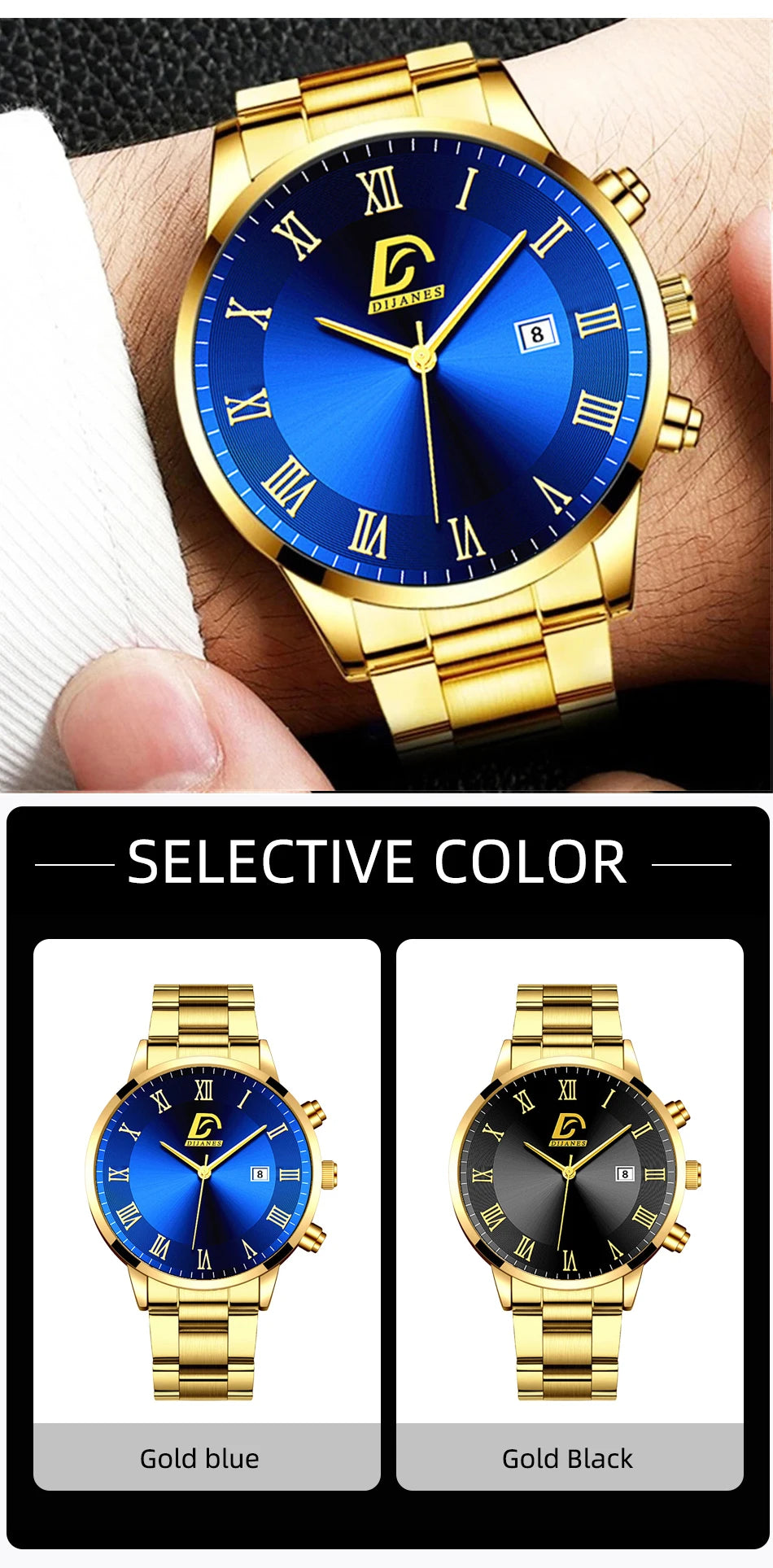 Luxury Minimalist Gold Quartz Watch for Men - Smarsty