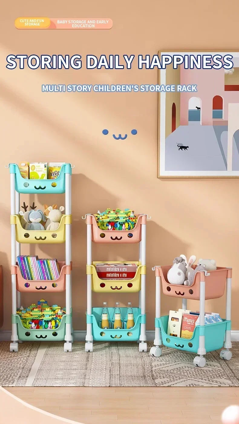 Storage Trolley Bookshelf Snack Rack For Children Storage Organizer Bathroom Accessories Closet Organizer Toy Kitchen Storage by Smarsty