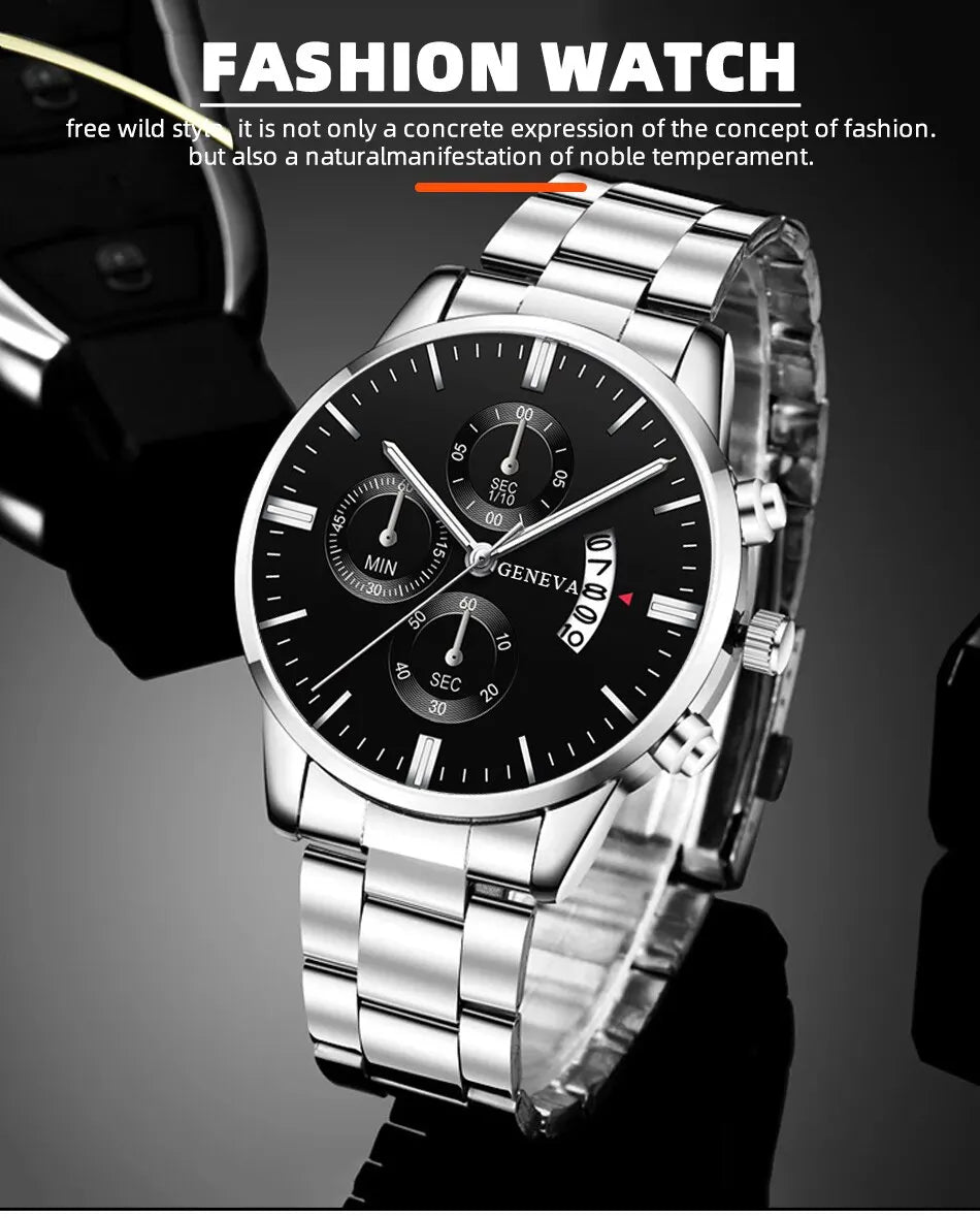 Luxury Stainless Steel Quartz Watch for Men - Smarsty